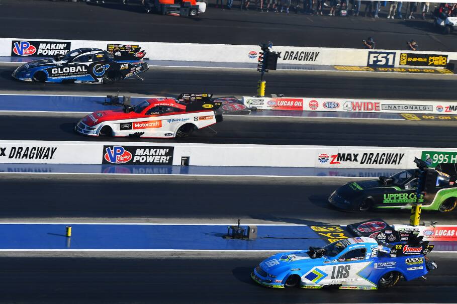 Tim Wilkerson (bottom) got to the semifinals before being knocked out in NHRA action at Charlotte. Tim Wilkerson (bottom) got to the semifinals before being knocked out in NHRA action at Charlotte.